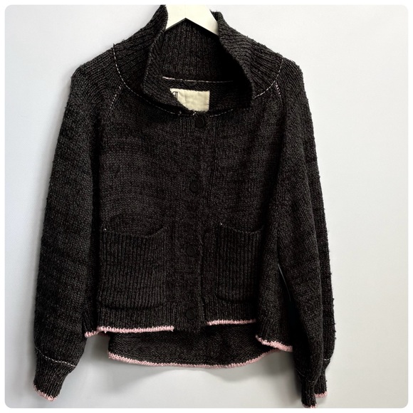 NWT Anthropologie Pilcro Jesse Dog Icon French Bulldog Icon Cardigan , M Petite - Picture 7 of 10